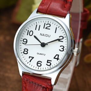 Top Plaza Womens Leather Watch,Fashion Casual Dress Watches,Roman Numerals Quartz Ladies Black Wrist Watch - Image 5