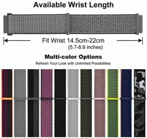 WOCCI 18mm Adjustable Nylon Watch Band, Quick Release Sport Loop Strap (Grey) - Image 6