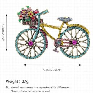 Crystal Rhinestone Creative Bicycles Brooch Pin for Women Retro Elegant Handmade Blue Brooches Pins Classic Wedding Fashion Jewelry Accessories Gift - Image 2