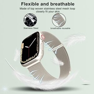 Marge Plus Compatible with Apple Watch Band Series 10, Ultra 2, SE, Ultra 9 8 7 6 5 4 38mm 40mm 41mm 42mm 44mm 45mm 46mm 49mm Women and Men, Stainless Steel Mesh Loop Magnetic Clasp Replacement for iWatch Bands - Image 3