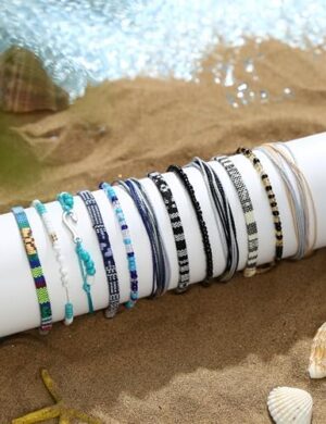 LOLIAS 24 Pieces Waterproof String Bracelets for Women Surfer Wave Boho Bracelet Adjustable Handmade Friendship Bracelet String Ocean Beach Boho Bracelets Anklets for Women - Image 4