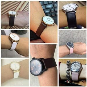 EACHE Classical Thin Leather Watch Bands for Ladies, Genuine Leather Watch Straps for Women & Mens 12mm 14mm 16mm 18mm 20mm More Colors - Image 7