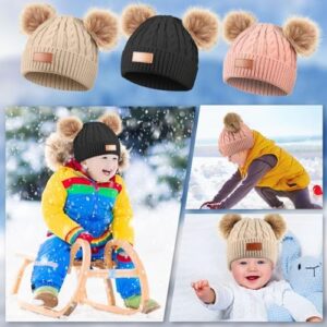 Geyoga Kids Winter Pompom Hat Knitted Ski Beanie Hat Pom Pom Beanie Cap for Girls Boys, for 0-13 Years Old - Image 7