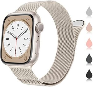 Marge Plus Compatible with Apple Watch Band Series 10, Ultra 2, SE, Ultra 9 8 7 6 5 4 38mm 40mm 41mm 42mm 44mm 45mm 46mm 49mm Women and Men, Stainless Steel Mesh Loop Magnetic Clasp Replacement for iWatch Bands