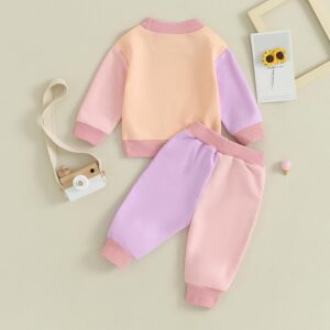 Fernvia Toddler Baby Girl Clothes 3 6 9 12 18 24 Months Fall Outfits Solid Long Sleeve Sweatshirt Tops + Pants Set - Image 6