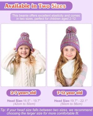 HAITHO Kids Toddler Winter Hat with Pom Pom, 2 Size Kids Beanie Hats for Girls Boys, Cute Warm Fleece Lined Knit Beanies Cap - Image 3