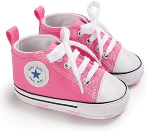 Unisex Baby Soft Sole Sneakers, Canvas Denim High Top, Newborn Infant First Walkers - Image 7