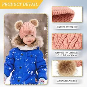 Geyoga Kids Winter Pompom Hat Knitted Ski Beanie Hat Pom Pom Beanie Cap for Girls Boys, for 0-13 Years Old - Image 3