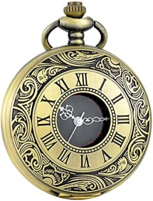 LYMFHCH Vintage Pocket Watch Roman Numerals Scale Quartz Pocket Watches with Chain Christmas Graduation Birthday Gifts Fathers Day - Image 6