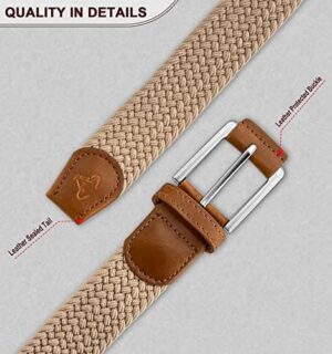 BULLIANT Belt for Men 2Pack,Mens Gift Stretch Braided Web Belt Elastic for Casual Golf Jeans,1 3/8" - Image 6