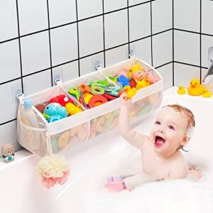 Original 3 Compartment Horizontal Large Openings Bath Toy Organizer for Tub, Capacity Upgrade Bath Toy Storage and Holder, Bathtub Toy Holder for Easy Access and Sorting of Toys. - Image 4