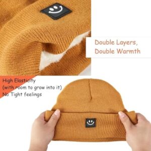 Hispeka Baby Beanie Hat 3 Packs with Cute Smiley Face, Toddler Girls Boys Baby Hats Winter, Kids Winter Hat Cold Weather - Image 4