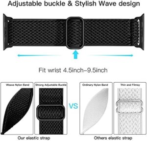 Lerobo Nylon Stretchy Solo Loop Watch Band, Compatible with Apple Watch Series 1-10, SE, Ultra 38/40/41/42/44/45mm/46mm/49mm, Adjustable Replacement Strap for Women Men - Image 3