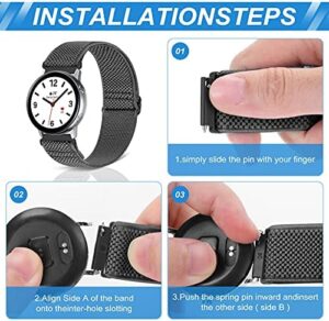 Compatible with 16mm 18mm 19mm 20mm 22mm Watch Bands Quick Release Replacement Wristband,Adjustable Stretchy Nylon Solo Loop Straps Fabric Braided Sport Elastic Bands for Men Women - Image 2