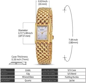 BERNY Gold Watches for Women Updated Ladies Quartz Wrist Watches Stainless Steel Band Womens Small Gold Watch Luxury Casual Fashion Bracelet Tools Included - Image 6