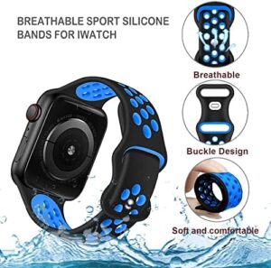 NewJourney Compatible with Kids Apple Watch Band 38/40/41mm & 42/44/45mm for Boys Girls, Breathable Soft Silicone Sport Wrist Strap Compatible with iWatch Series 9/8/7/6/5/4/3/2/1/SE - Image 3