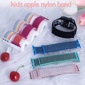 Nylon Band Compatible with Kids Apple Watch Series 10 9 8 7 6 5 4 3 SE SE2 Ultra 2 1, Soft Loop Sport Replacement Strap for iWatch Boy Girl Small Wrist. - Image 7