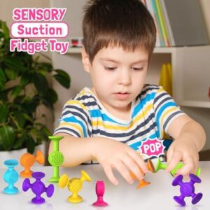 Toddlers Suction Cup Bath Toys: 12 Pcs Sensory Suction Bath Toys for Toddler, Kids Suction Fidget Toys Suction Cup Toys for Windows Travel - Image 6