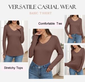 Zeagoo Womens T Shirts Long Sleeve V Neck Basic Tee Soft Casual Loose Fit Fall Tops Outfits 2025 - Image 5