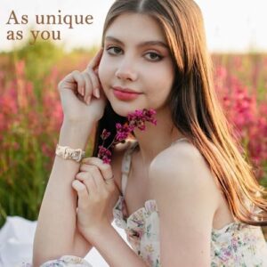 Witzon Floral Band Compatible with Apple Watch Bands For Women 40mm 41mm 38mm 42mm 44mm 45mm 46mm 49mm, Engraved Cute Flower Silicone Inlay Dressy Strap for iWatch Series 10 9 8 7 6 5 4 3 2 SE Ultra - Image 2