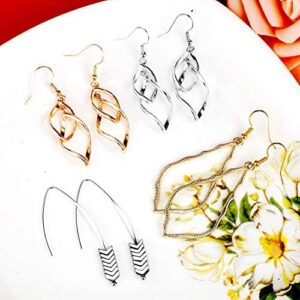 16 Pairs Silver Dangle Earrings For Women,Trendy Diamond Stud Earrings For Women, Hypoallergenic Earrings Dangling for Teen Girls - Image 5