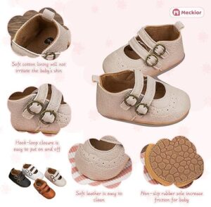 Meckior Infant Baby Girls Soft Sole Bowknot Princess Wedding Dress Mary Jane Flats Prewalker Newborn Light Baby Sneaker Shoes - Image 5