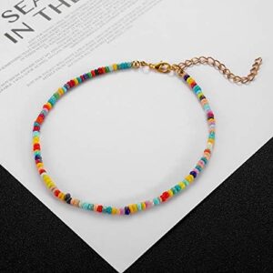 Starain Small Bead Anklets for Women Beach Foot Ankle Bracelet Cute Colorful Boho Beaded Anklets 8 inches - Image 3