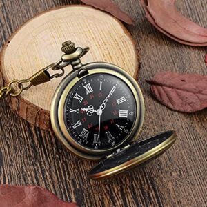 LYMFHCH Vintage Pocket Watch Roman Numerals Scale Quartz Pocket Watches with Chain Christmas Graduation Birthday Gifts Fathers Day - Image 3