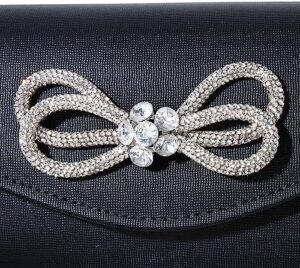 Women Evening Handbag Shiny Crystal Bow Flap Clutch Purse for Women Wedding Party Prom Purse - Image 9