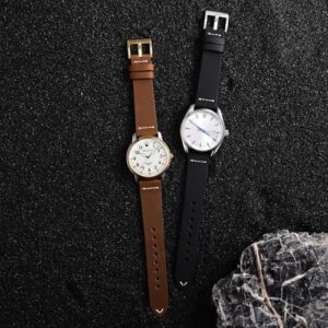 WOCCI 22mm Old-fashioned Watch Band for Men, Top Grain Leather, Silver Brushed Buckle (Caramel Brown) - Image 9