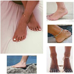 Softones 16Pcs Ankle Bracelets for Women Gold Silver Two Style Chain Beach Anklet Bracelet Jewelry Anklet Set,Adjustable Size - Image 2