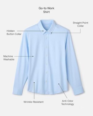 Rhone Men's Commuter Shirt, Performance Dress Shirts for Men, Machine Washable, Wrinkle Resistant, Classic Fit - Image 2