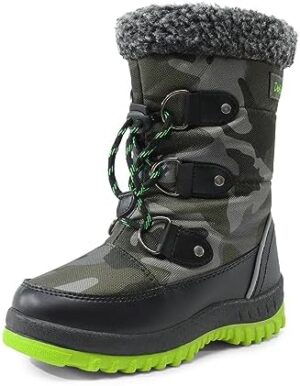 DREAM PAIRS Boys Snow Boots Camouflage Slip Resistant Faux Fur Lined Winter Shoes for Little/Big Kid