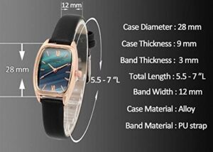 Top Plaza Womens Ladies Fashion Leather Wrist Watch Rectangle Elegant Simple Dial Analog Quartz Dress Watch - Image 5