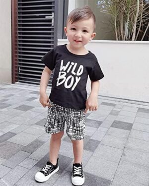 Kucnuzki Toddler Baby Boy Clothes Outfits Short Summer Sleeve Letters Printed Shirt Shorts Sets 2PC Little Boy Clothing - Image 2