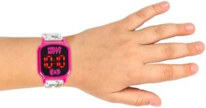 Accutime Hello Kitty Digital LED Quartz Kids Pink and White Watch for Girls with White Hello Kitty and Friends Band Strap (Model: HK4147AZ) - Image 3