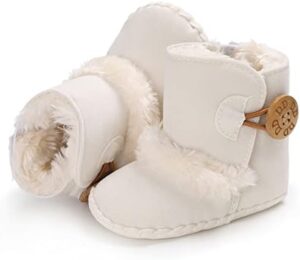 HsdsBebe Baby Boys Girls Snow Boots Premium Button Non Slip Soft Sole Toddler First Walker Winter Warm Crib Shoes - Image 4