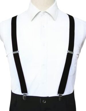 JEMYGINS Solid Color Mens Suspender with 3 Strong Clips Adjustable Braces - Image 3