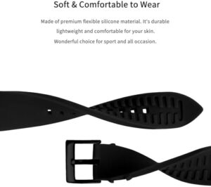 TStrap Silicone Watch Band for Men - Black Quick Release Watch Band for Women Soft - Waterproof Smart Watch Bracelet Clasp - Correa de Silicona para Reloj Replacement - 18mm 19mm 20mm 21mm 22mm 24mm - Image 5