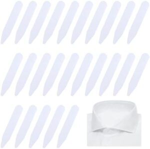 30PCS 2.2" Collar Stays for Men's Dress Shirts, Plastic Collar Stays Dress Shirt Collar Inserts, Waterproof Invisible Shirt Collar Inserts, Dress Shirt Collar Stays for Men (White)