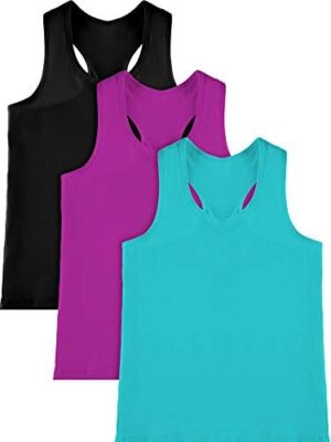 Boao 3 Pieces Girls Dance Tank Top Racerback Crop Tank Top Sleeveless Dance Outfit for Ballet Gymnastics Dancewear