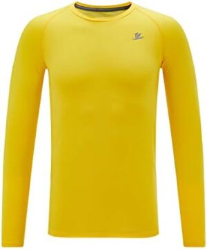 DEVOROPA Youth Boys Compression Shirt Long Sleeve Football Baseball Undershirt Quick Dry Kids Sports Baselayer Crewneck