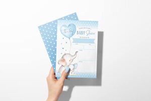 Your Main Event Prints Boy Elephant Baby Shower Invitations - Peanut Baby Shower Invites with Diaper Raffle Cards - Sprinkle - 20 Invites Including Envelopes - Image 3