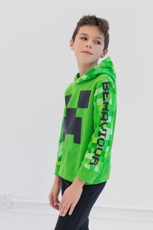 Minecraft Creeper Fleece Pullover Hoodie and Pants Outfit Set Little Kid to Big Kid - Image 5