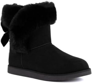 JUICY COUTURE Women's Slip On Winter Snow Boots Warm & Insulated Fur Lining Comfortable Fashion Booties