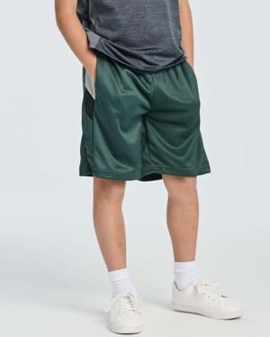 Real Essentials 5 Pack: Boys' Athletic Basketball Shorts with Pockets - Youth Activewear (Ages 4-18) - Image 2