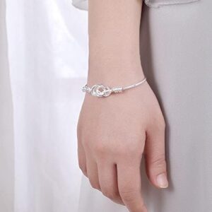 Handmade 925 Silver Bangle Bracelets for Women Bangles Zirconia Infinity Symbol Cuff Bracelets For Women Adjustable Bracelets With Crystal Eternity Bangle Bracelets Birthday Christmas Gifts - Image 6