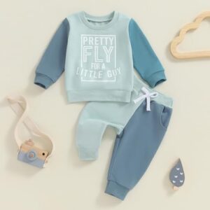 Baby Boy Fall Clothes Set Long Sleeve Letter Print Sweatshirt Pants Toddler Infant Outfits 6 12 18 24 Months 2T - Image 2