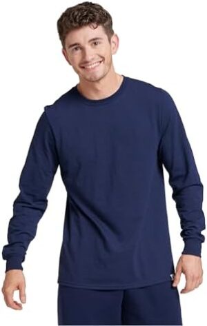 Russell Athletic Men's Dri-Power Long Sleeve Tees, Moisture Wicking, Odor Protection, UPF 30+