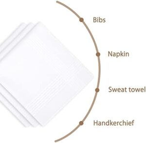 Selected Hanky Men's Handkerchiefs,100% Soft Cotton,White Classic Hankie Pack of 12 - Image 7